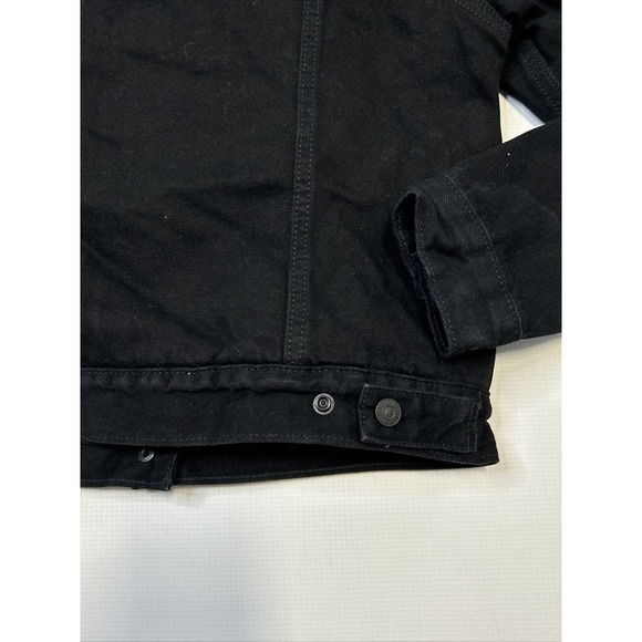 Levi's Sherpa Lined Trucker Jacket Forever Black XS Extra Small Womens Snap - Picture 10 of 11